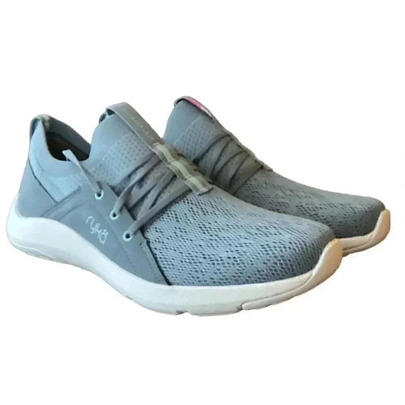 Ryka Shoes - Ryka Walking Sneakers Womens 8.5 M Blue Empower Lace Slip On Knit Shoes NEW